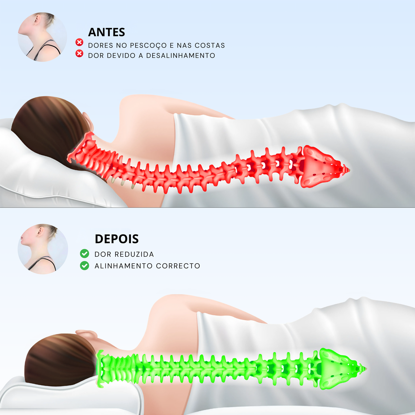 Almofada ergonómica para alívio das dores