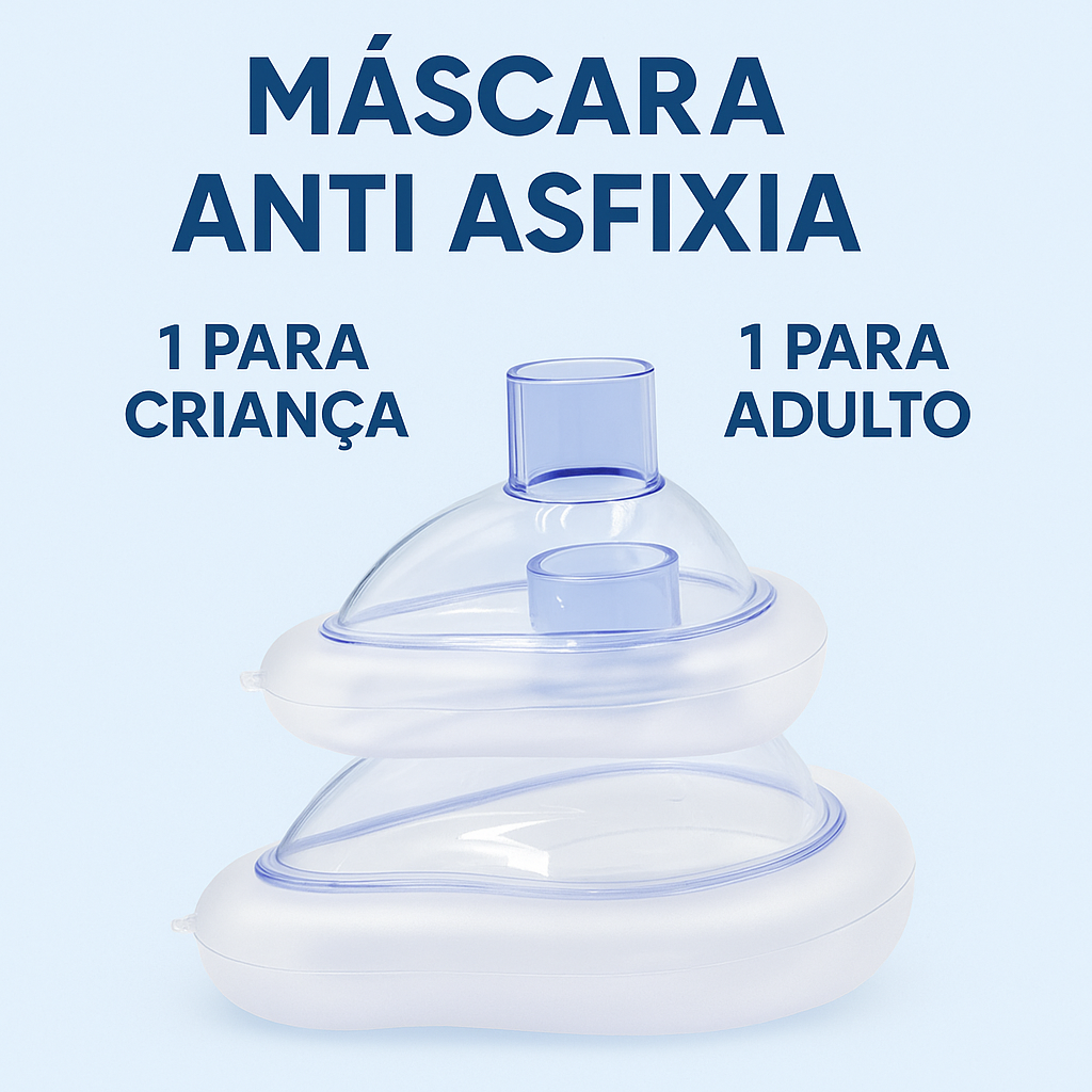 2 Máscaras anti-asfixia para adultos e crianças