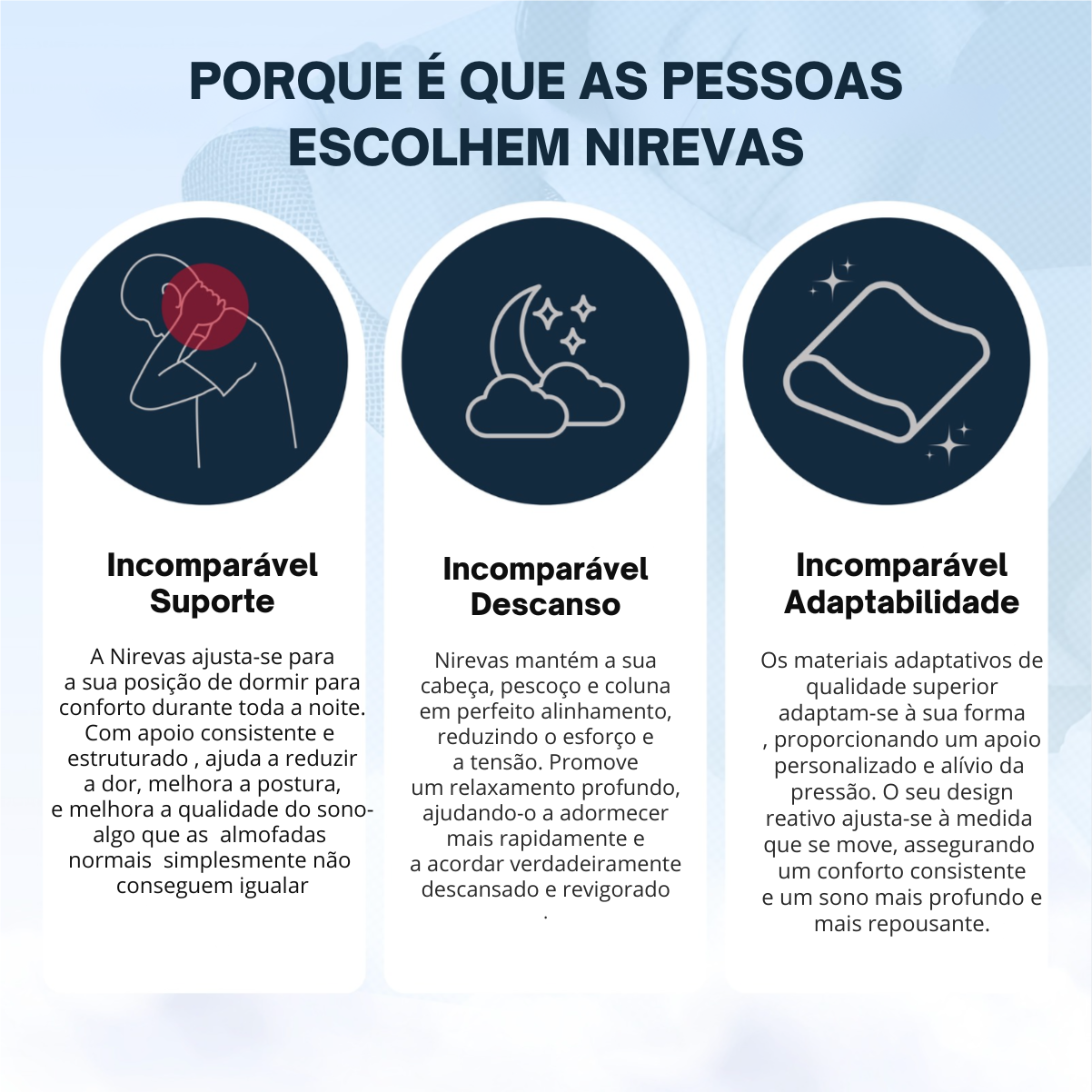 Almofada ergonómica para alívio das dores